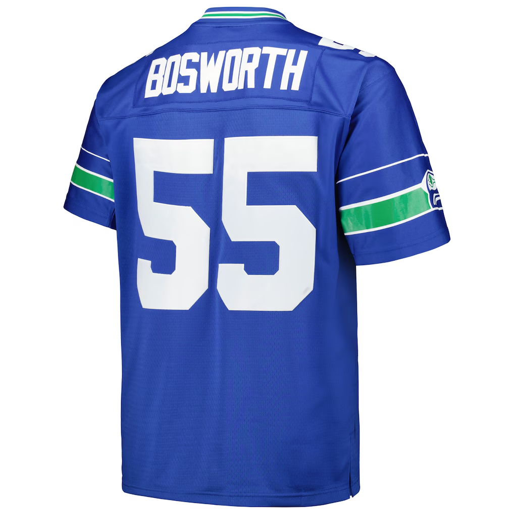 Fenge S.Seahawks #55 Brian Bosworth Mitchell & Ness Royal Big & Tall 1987 Legacy Retired Player Stitched Puhic Jersey