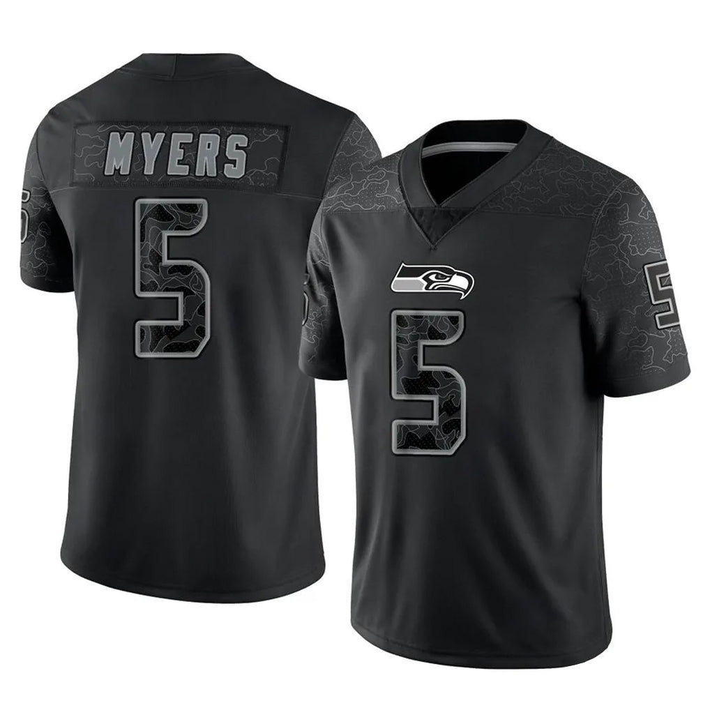 Fenge S.Seahawks #5 Jason Myers Player Black Limited Reflective Home Game Stitched Jerseys