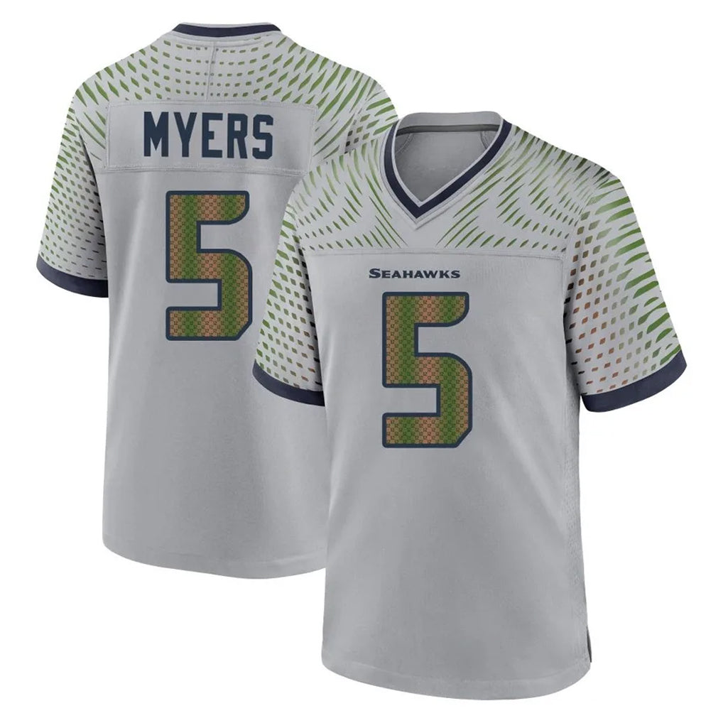 Fenge S.Seahawks #5 Jason Myers Player Grey 2025 Rivalries Collection Home Game Stitched Jerseys