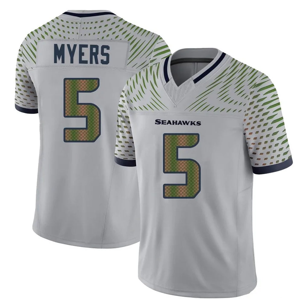 Fenge S.Seahawks #5 Jason Myers Player Grey Limited 2025 Rivalries Collection Home Game Stitched Jerseys