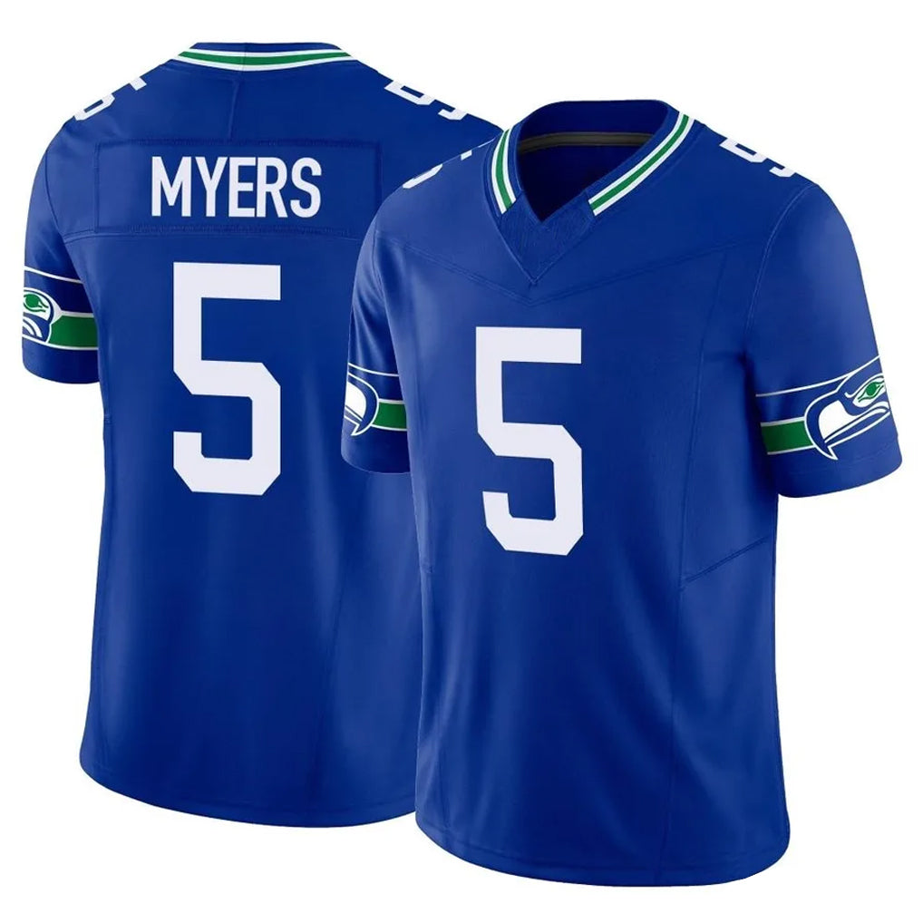 Fenge S.Seahawks #5 Jason Myers Player Royal Limited Throwback Vapor F.U.S.E. Home Game Stitched Jerseys