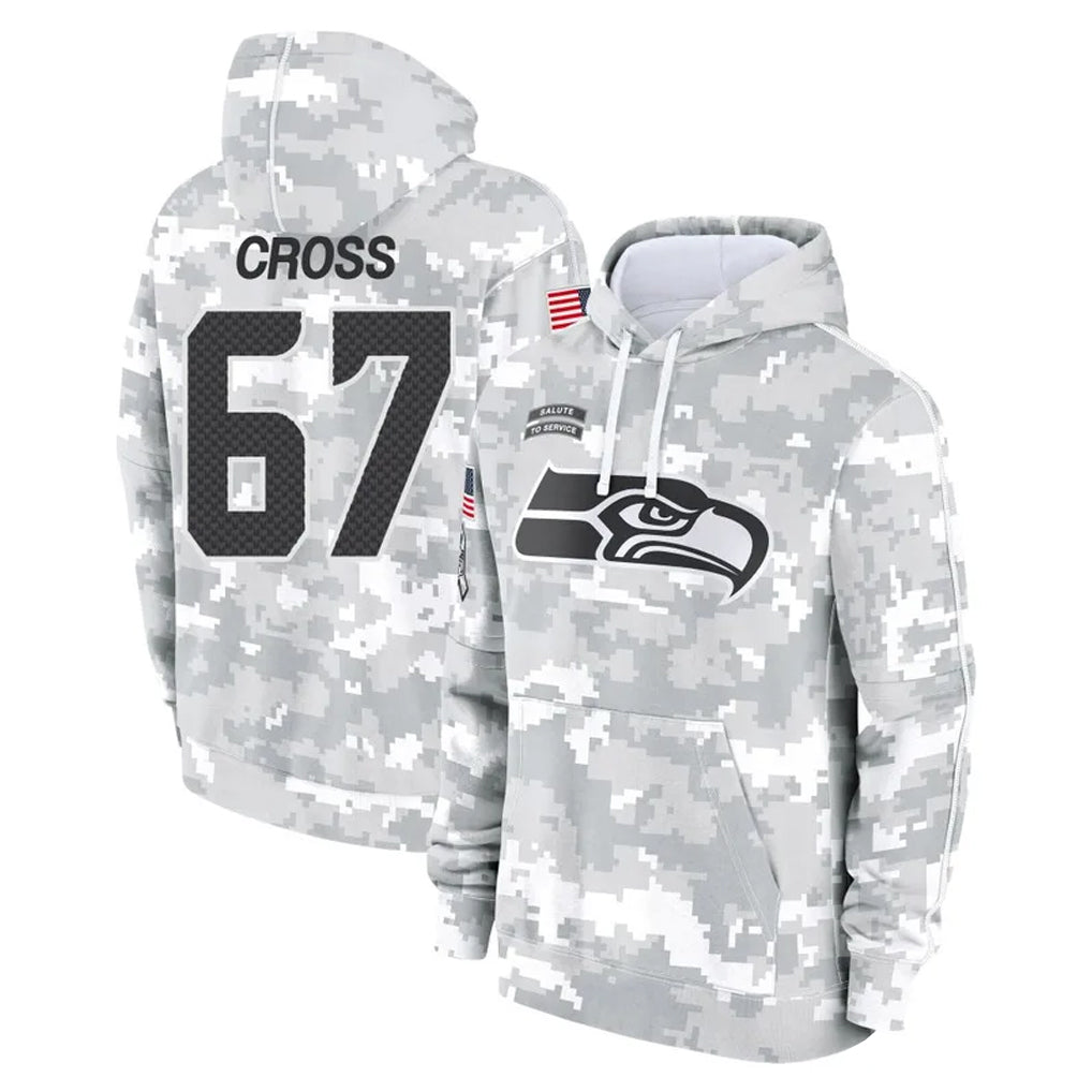 Fenge S.Seahawks #67 Charles Cross Player Arctic Camo Limited Salute to Service Pullover Hoodies Game Stitched Jerseys