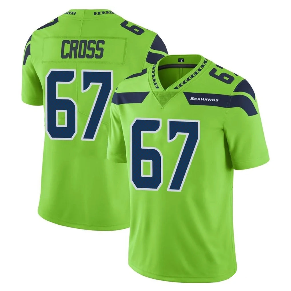 Fenge S.Seahawks #67 Charles Cross Player Green Limited Color Rush Home Game Stitched Jerseys