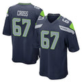 Fenge S.Seahawks #67 Charles Cross Player Navy Home Game Stitched Jerseys