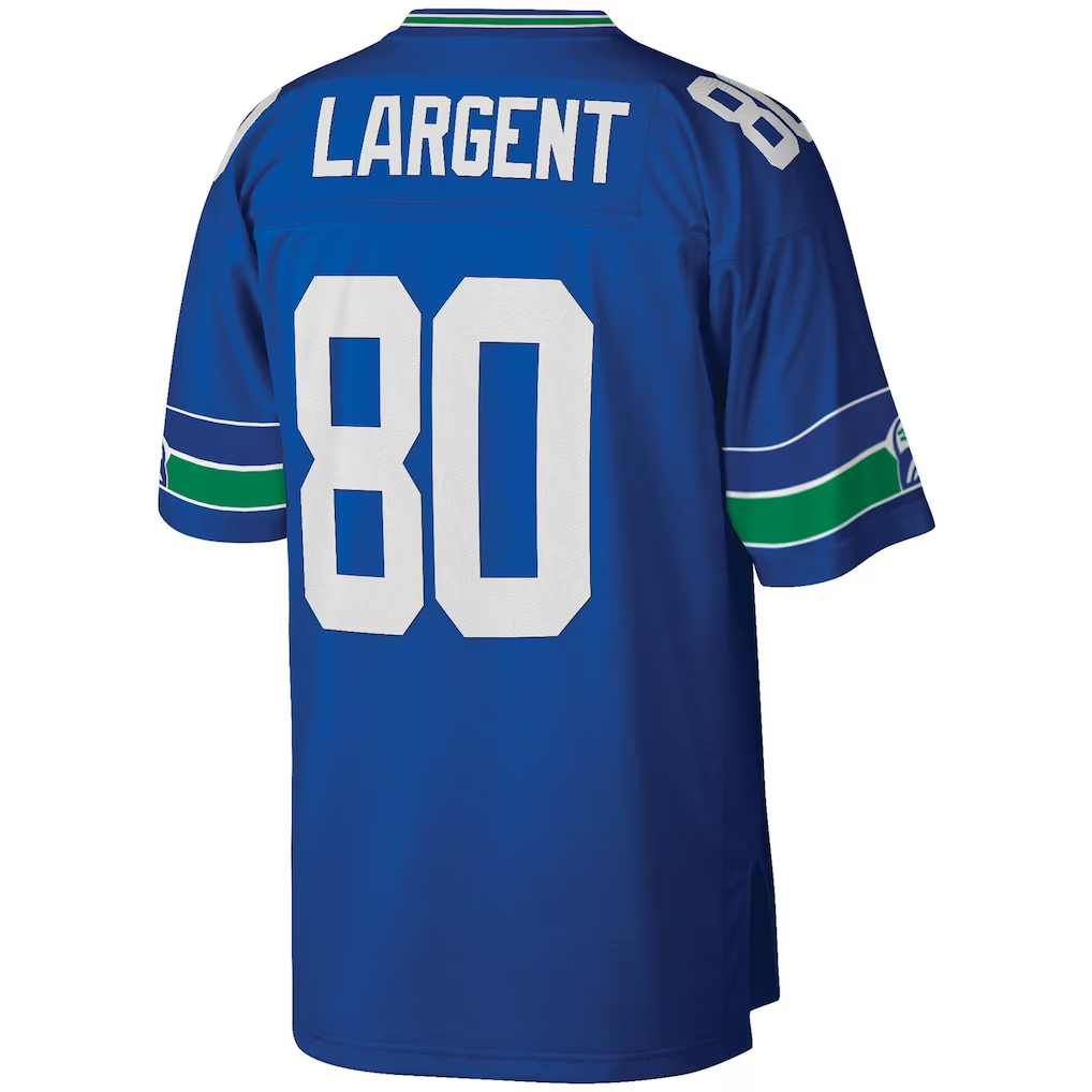 Fenge S.Seahawks #80 Steve Largent Mitchell & Ness Royal Legacy Replica Stitched Puhic Jersey