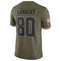 Fenge S.Seahawks #80 Steve Largent Player Salute to Service Olive Stitched Jerseys