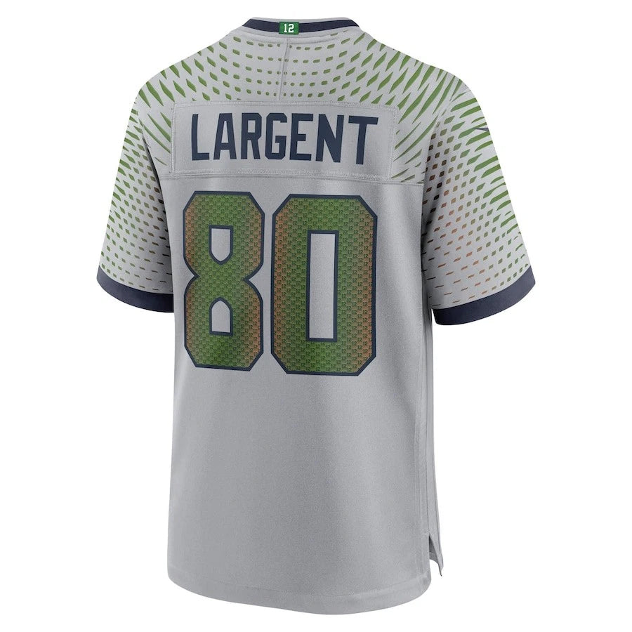 Fenge S.Seahawks #80 Steve Largent Player Wolf Gray Rivalries Collection Game Stitched Jerseys