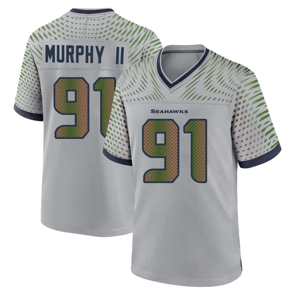 Fenge S.Seahawks #91 Byron Murphy II Player Grey 2025 Rivalries Collection Home Game Stitched Jerseys