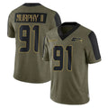 Fenge S.Seahawks #91 Byron Murphy II Player Olive Salute To Service Limited Game Stitched Jerseys