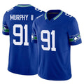 Fenge S.Seahawks #91 Byron Murphy II Player Royal Limited Throwback Vapor F.U.S.E. Home Game Stitched Jerseys