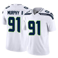 Fenge S.Seahawks #91 Byron Murphy II Player White Limited Vapor F.U.S.E. Home Game Stitched Jerseys