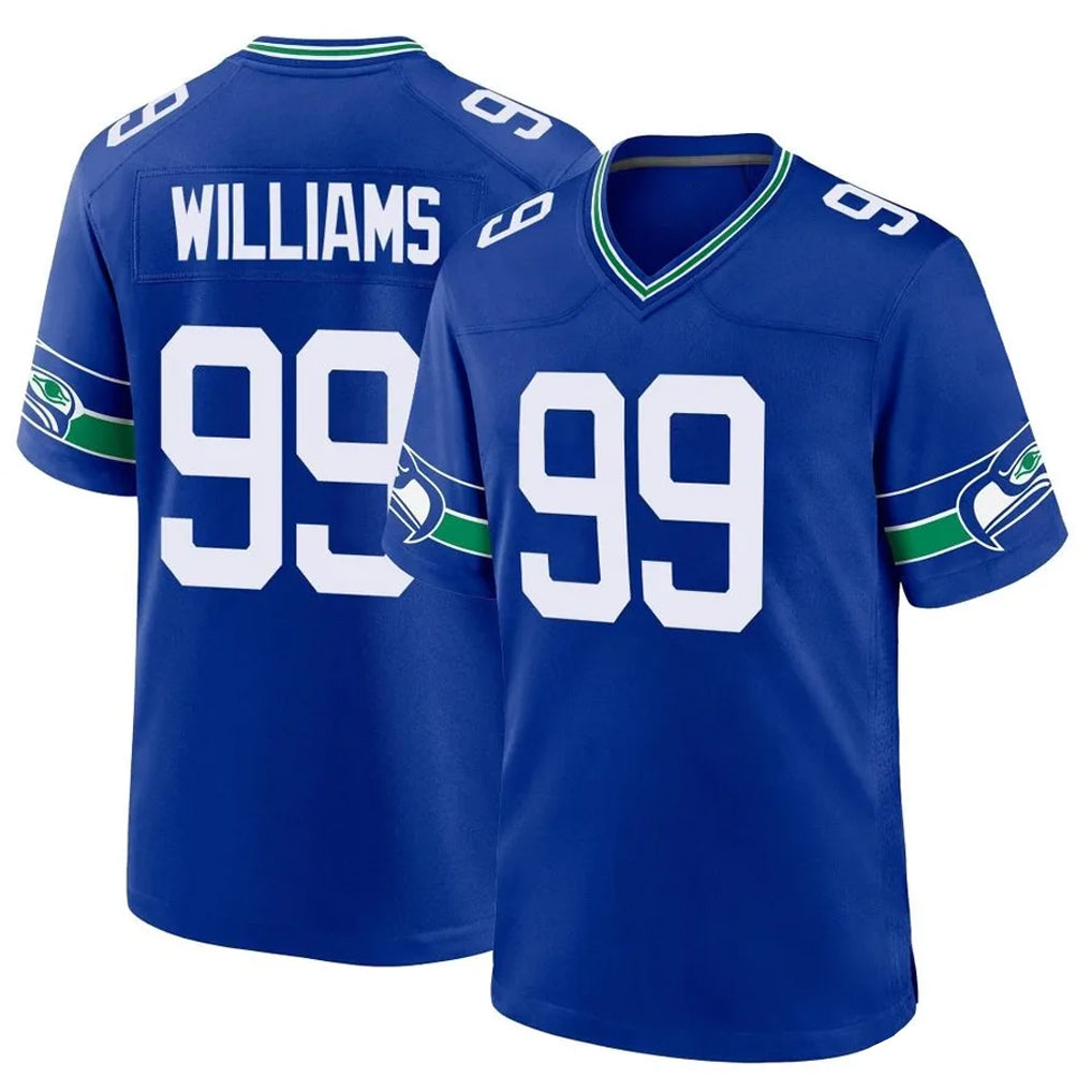 Fenge S.Seahawks #99 Leonard Williams Player Royal Throwback Home Game Stitched Jerseys