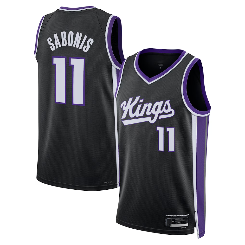Fenge S.kings #11 Domantas Sabonis Black Swingman Player Jerseys - Icon Edition
