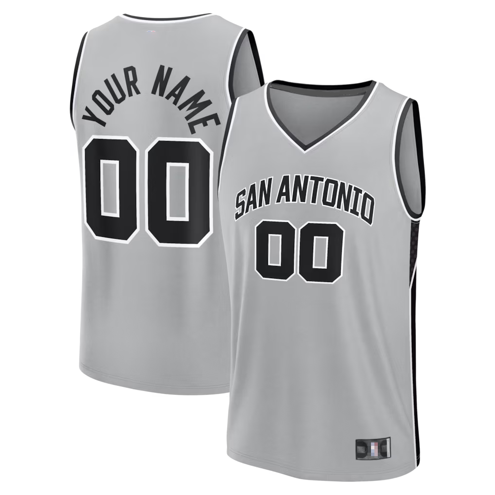Fenge SA.Spurs Fanatics Silver Fastbreak Custom Jerseys - Statement Edition