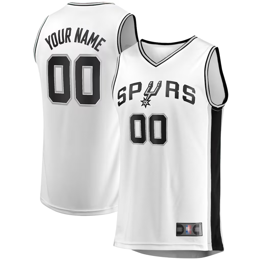Fenge SA.Spurs Fanatics White Fast Break Custom Replica Jerseys - Association Edition