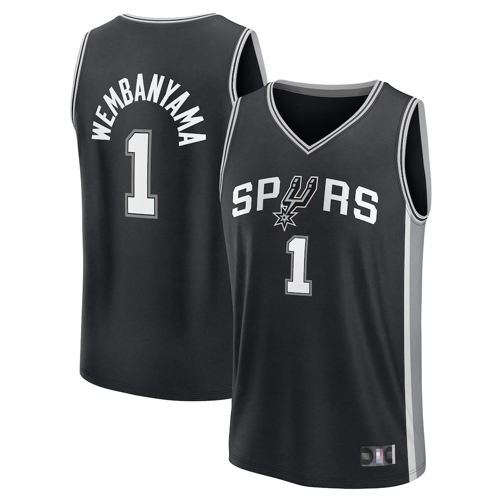 Fenge SA.Spurs #1 Victor Wembanyama Black Swingman Jerseys - Icon Edition