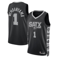 Fenge SA.Spurs #1 Victor Wembanyama Black Swingman Jerseys - Statement Edition