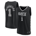 Fenge SA.Spurs #1 Victor Wembanyama Fanatics Black Fast Break Player Jerseys - Statement Edition