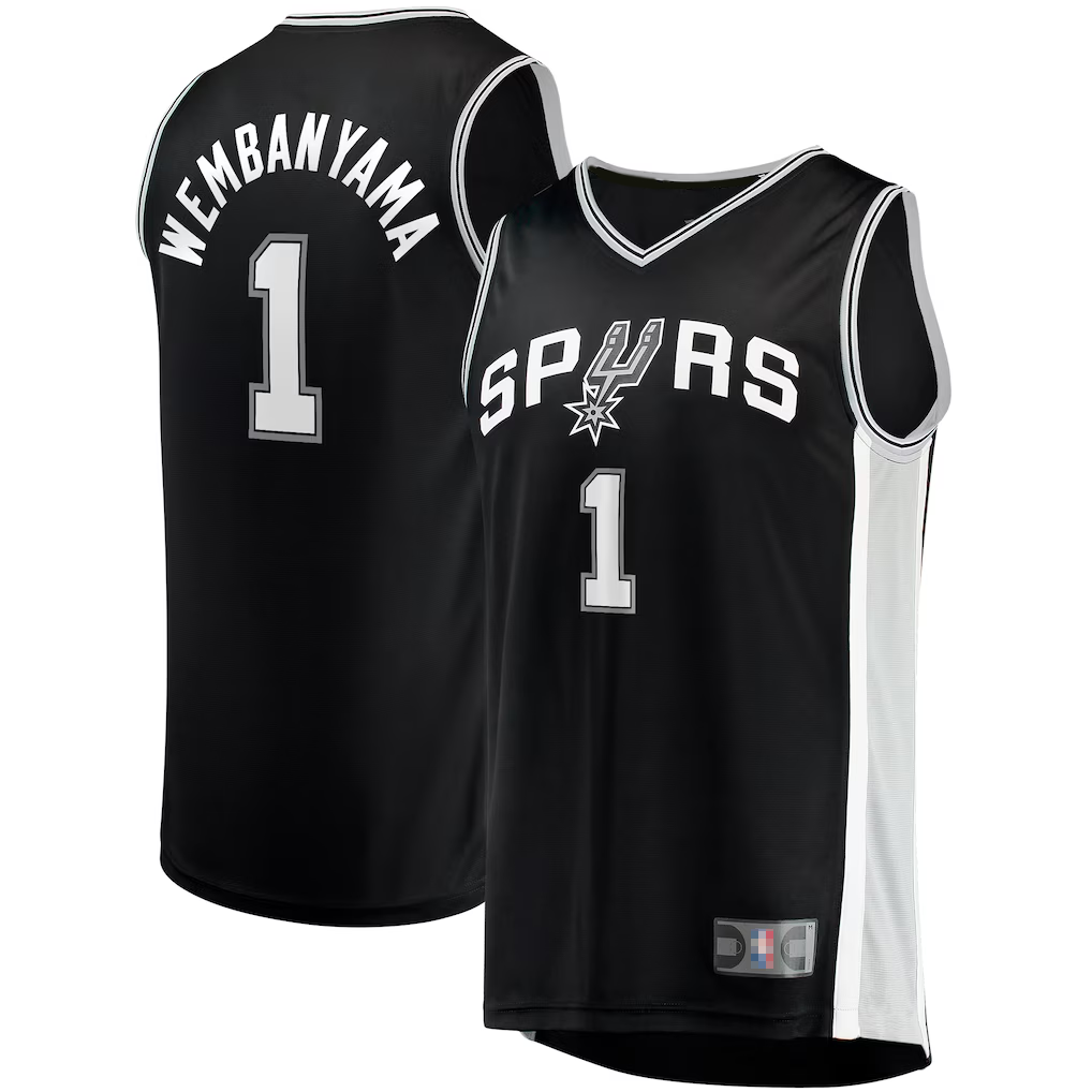Fenge SA.Spurs #1 Victor Wembanyama Fanatics Black Fast Break Replica Jerseys - Icon Edition