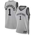 Fenge SA.Spurs #1 Victor Wembanyama Silver Swingman Jerseys - Statement Edition