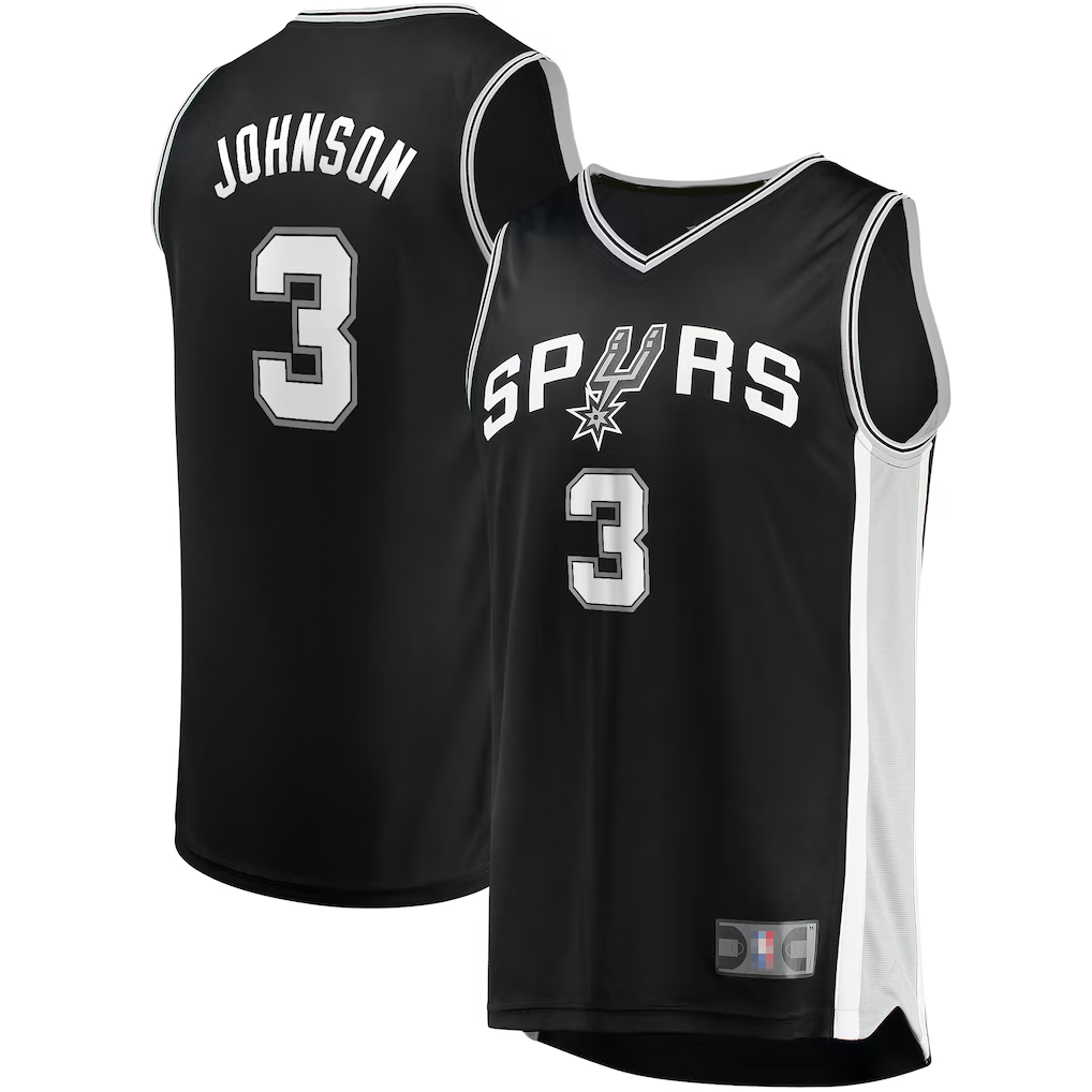Fenge SA.Spurs #3 Keldon Johnson Fanatics Black Fast Break Replica Jerseys - Icon Edition