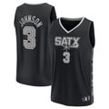 Fenge SA.Spurs #3 Keldon Johnson Fanatics Black Fast Break Replica Player Jerseys - Statement Edition