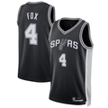 Fenge SA.Spurs #4 De'Aaron Fox Black Swingman Player Jerseys - Icon Edition