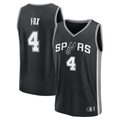Fenge SA.Spurs #4 De'Aaron Fox Fanatics Black Fast Break Replica Player Jerseys - Icon Edition