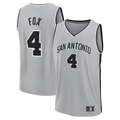 Fenge SA.Spurs #4 De'Aaron Fox Fanatics Silver Fast Break Jerseys - Statement Edition