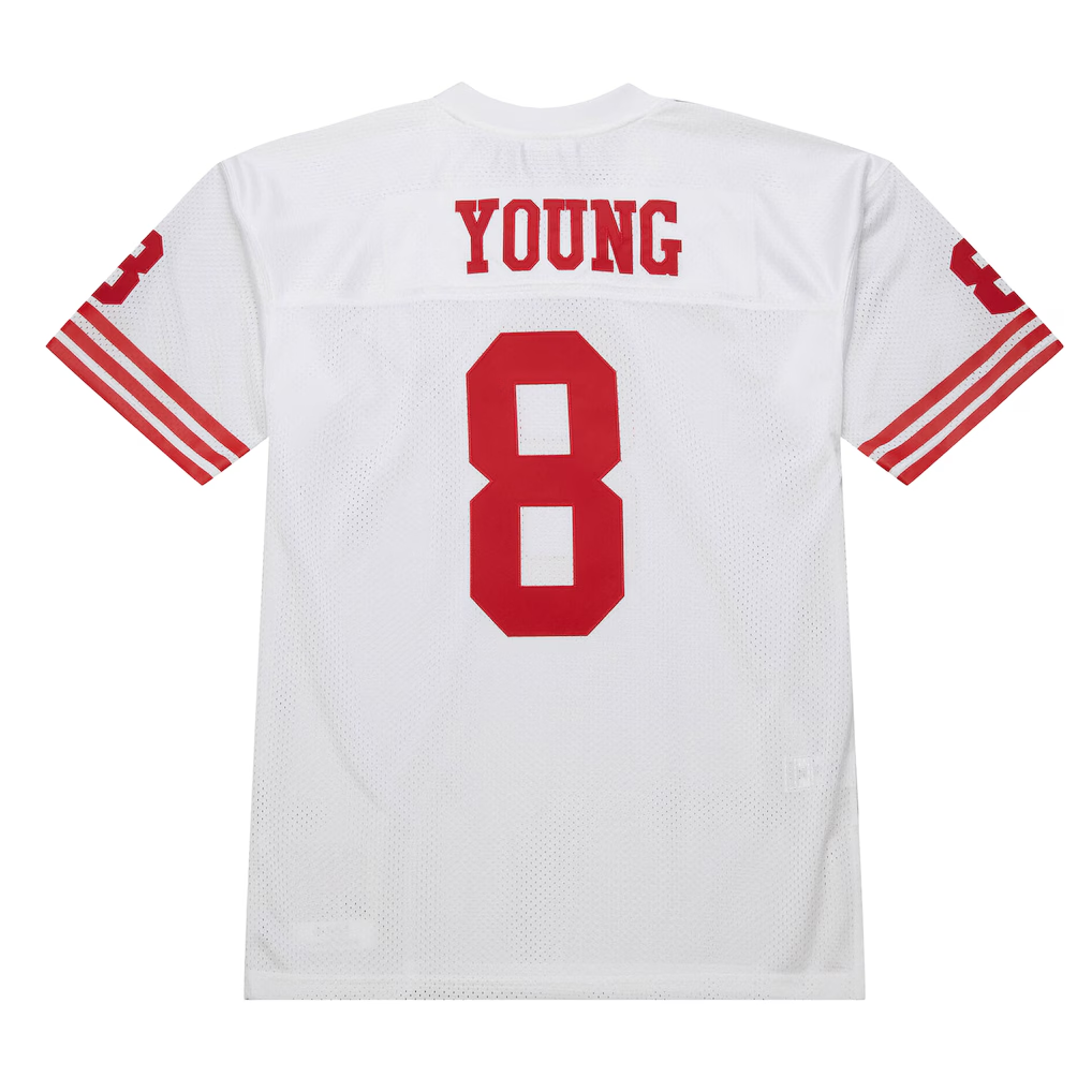 Fenge SF.49ers 1994 #8 Steve Young Mitchell & Ness White Authentic Throwback Retired Player Stitched Puhic Jersey