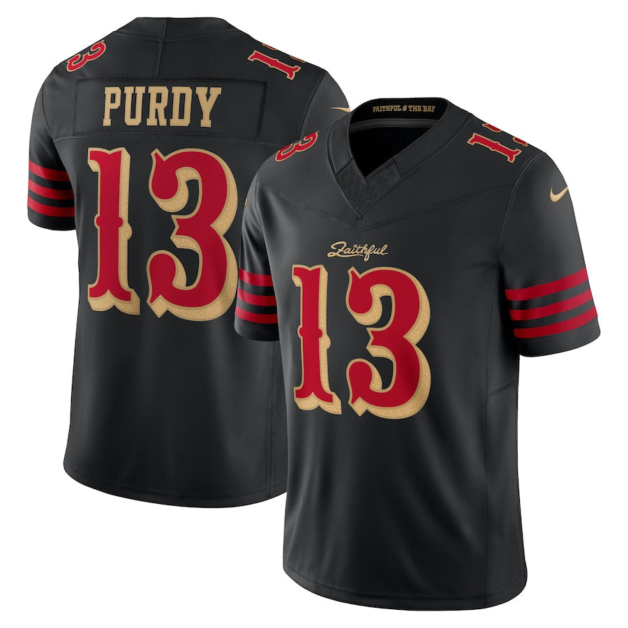 Fenge SF.49ers #13 Brock Purdy Player Rivalries Vapor Limited Black Stitched Jerseys