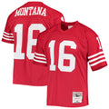 Fenge SF.49ers #16 Joe Montana Player Mitchell & Ness Legacy Replica Scarlet Stitched Jerseys