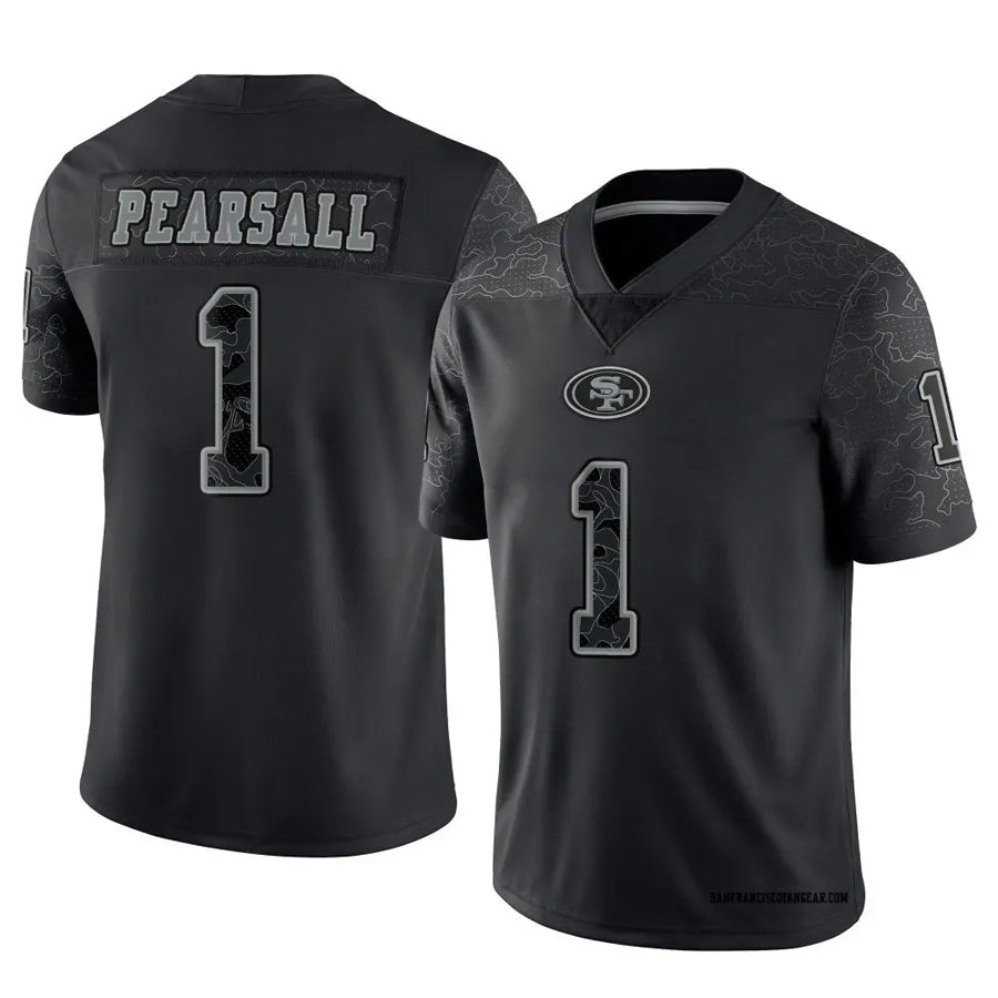 Fenge SF.49ers #1 Ricky Pearsall Player Black RFLCTV Limited Stitched Jerseys