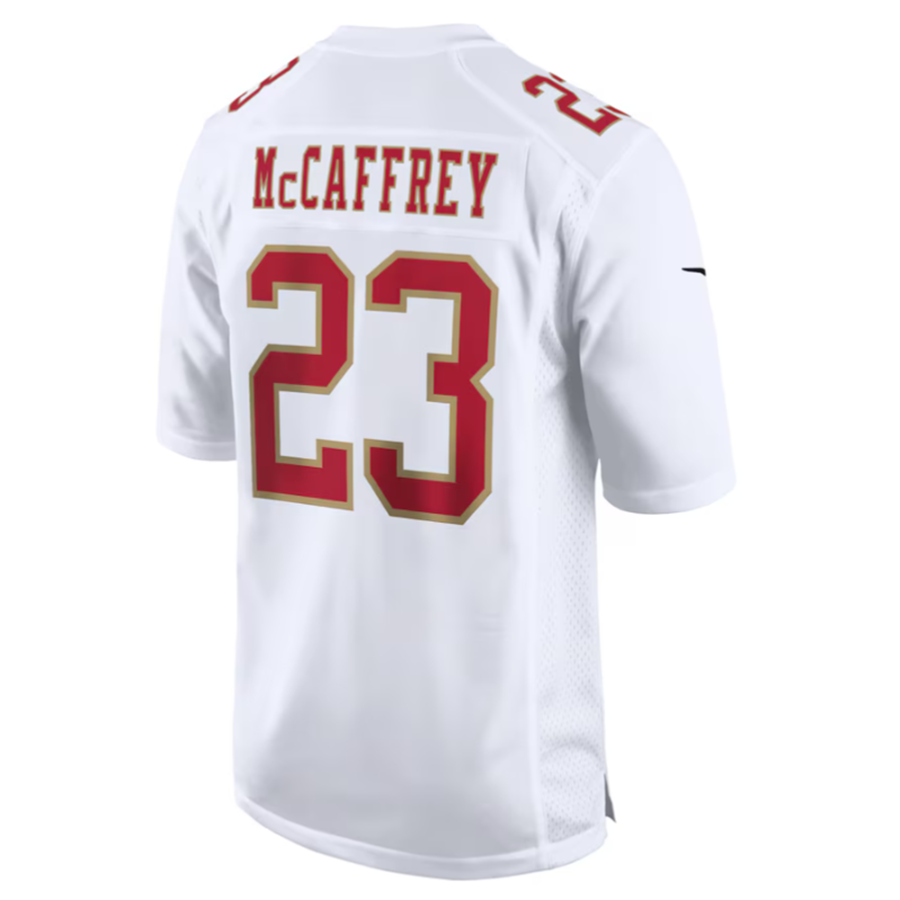 Fenge SF.49ers #23 Christian McCaffrey Tundra White Fashion Game American Stitched Jersey