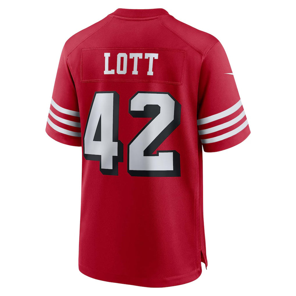 Fenge SF.49ers #42 Ronnie Lott Scarlet Retired Player Alternate Game Stitched Jerseys