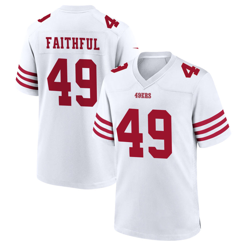 Fenge SF.49ers #49 The Faithful Player White Home Game Football Jerseys