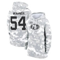 Fenge SF.49ers #54 Fred Warner Player Arctic Camo Salute to Service Hoodies Stitched Jerseys