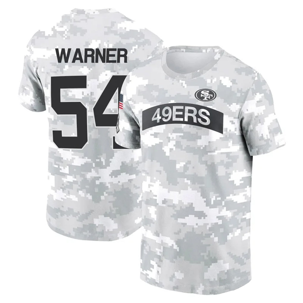 Fenge SF.49ers #54 Fred Warner Player Salute to Service Hoodies & T-Shirts Stitched Jerseys