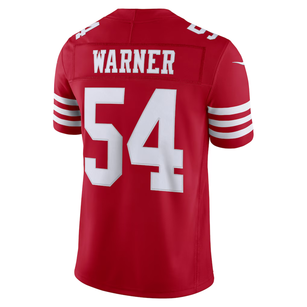 Fenge SF.49ers #54 Fred Warner Scarlet Team Vapor F.U.S.E. Stitched Limited Jerseys