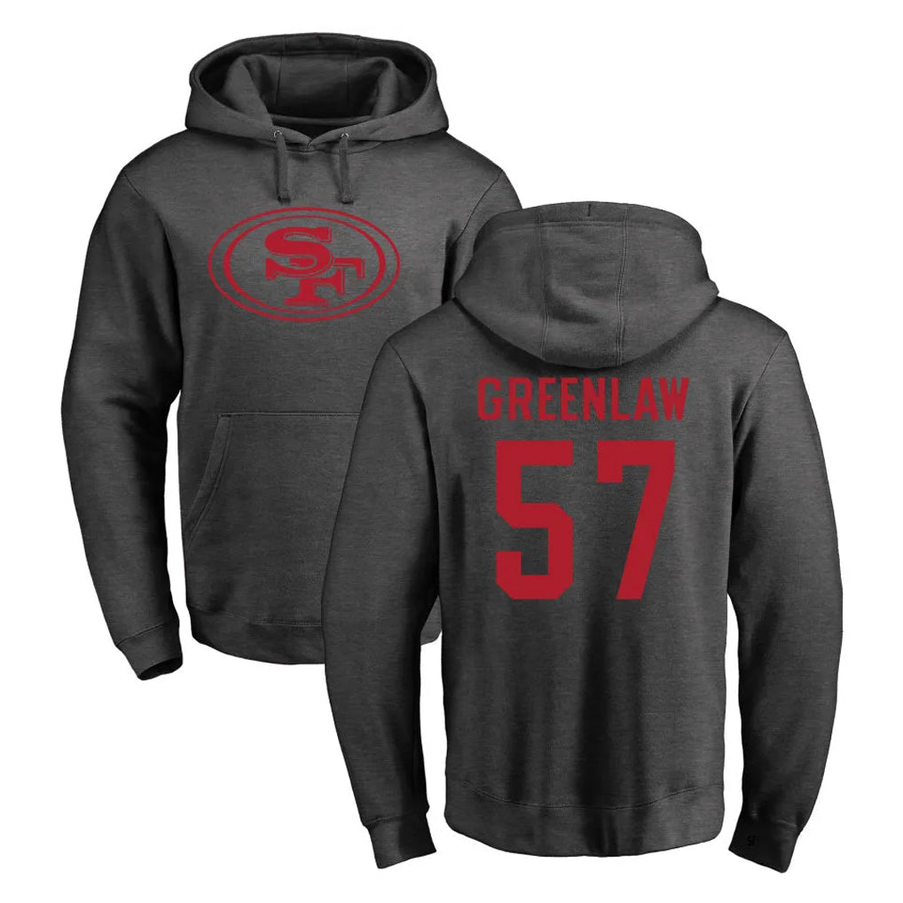 Fenge SF.49ers #57 Dre Greenlaw Player Anthracite Pullover Hoodies Home Game Stitched Jerseys