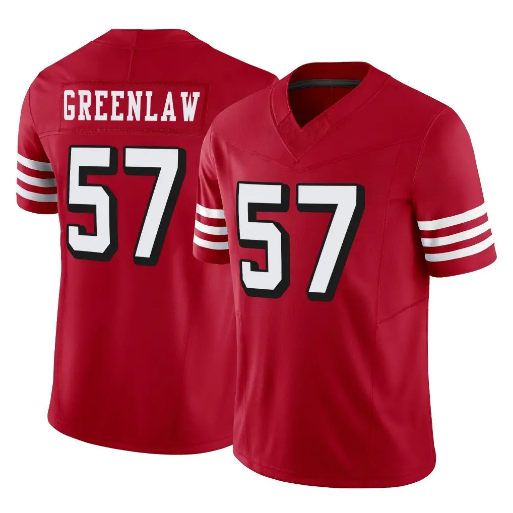 Fenge SF.49ers #57 Dre Greenlaw Player Red Limited Alternate Vapor F.U.S.E. Home Game Stitched Jerseys