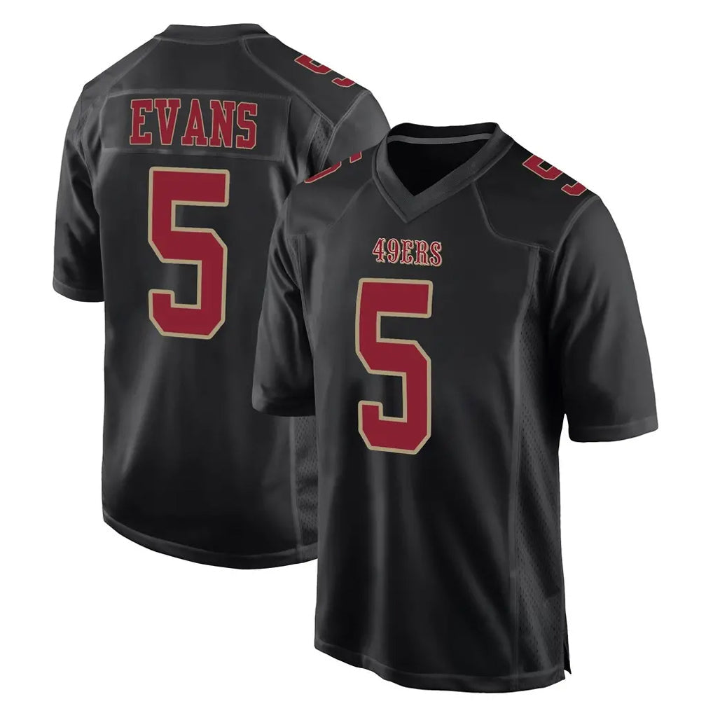 Fenge SF.49ers #5 Mike Evans Player Black Fashion Home Game Stitched Jerseys