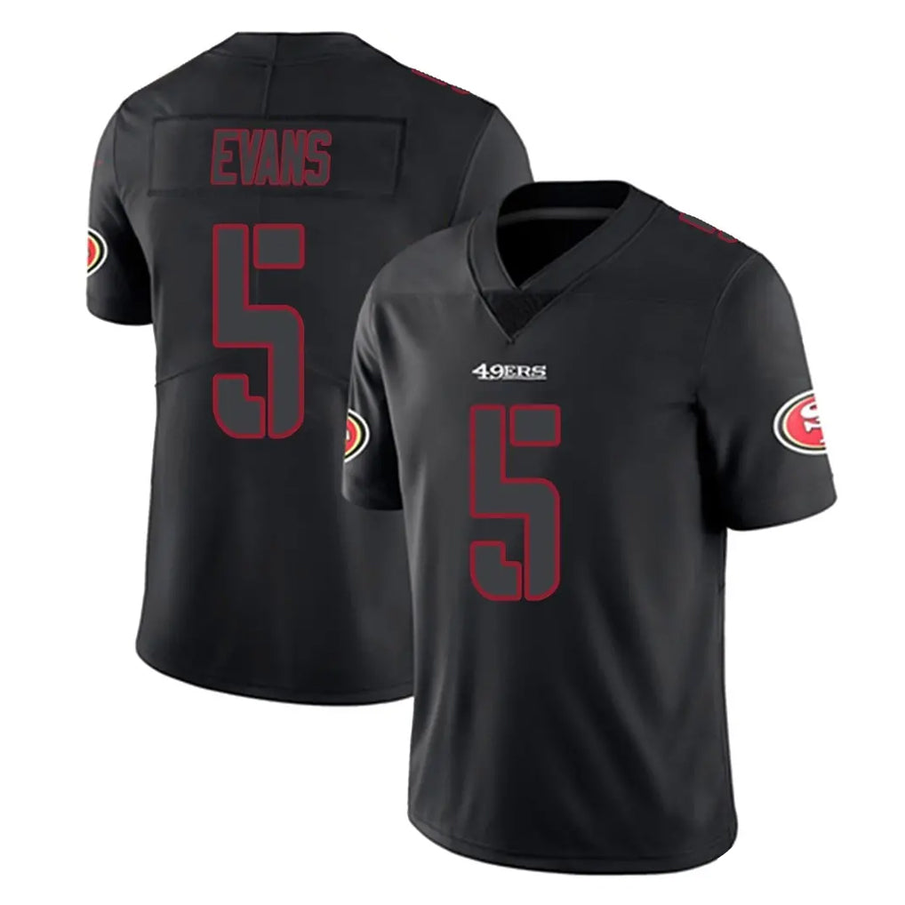 Fenge SF.49ers #5 Mike Evans Player Black Impact Limited Home Game Stitched Jerseys