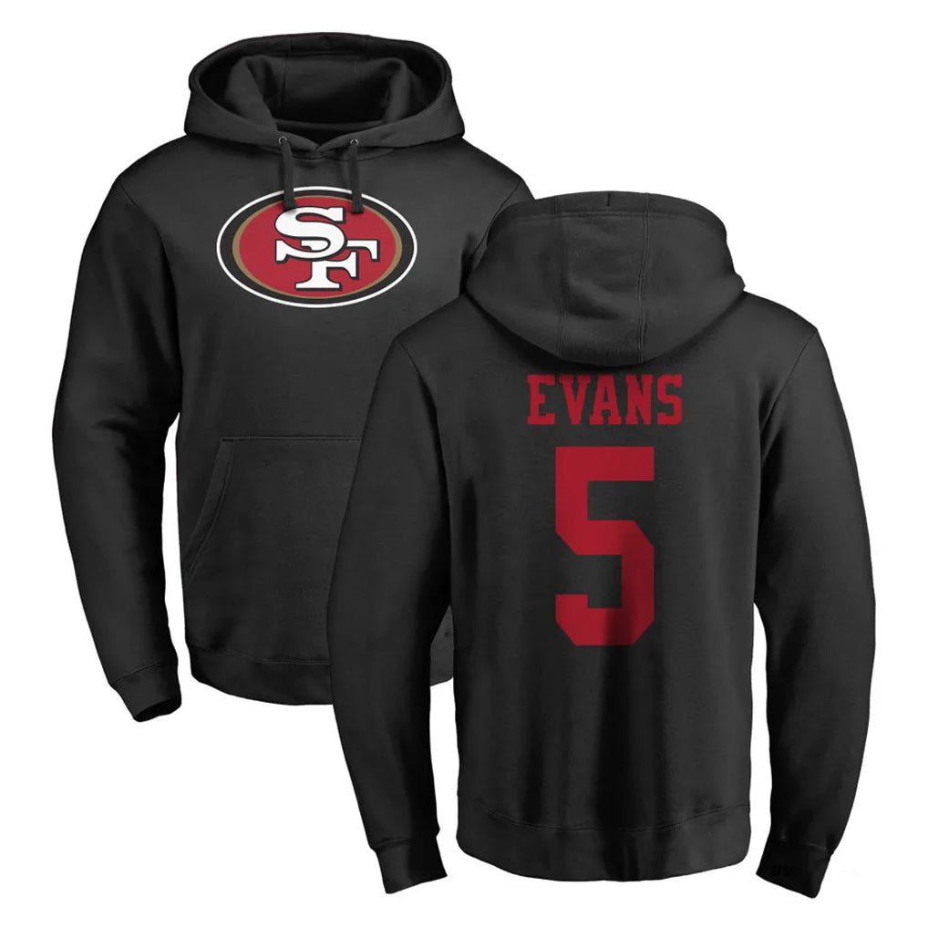 Fenge SF.49ers #5 Mike Evans Player Black LOGO Pullover Hoodies Home Game Stitched Jerseys