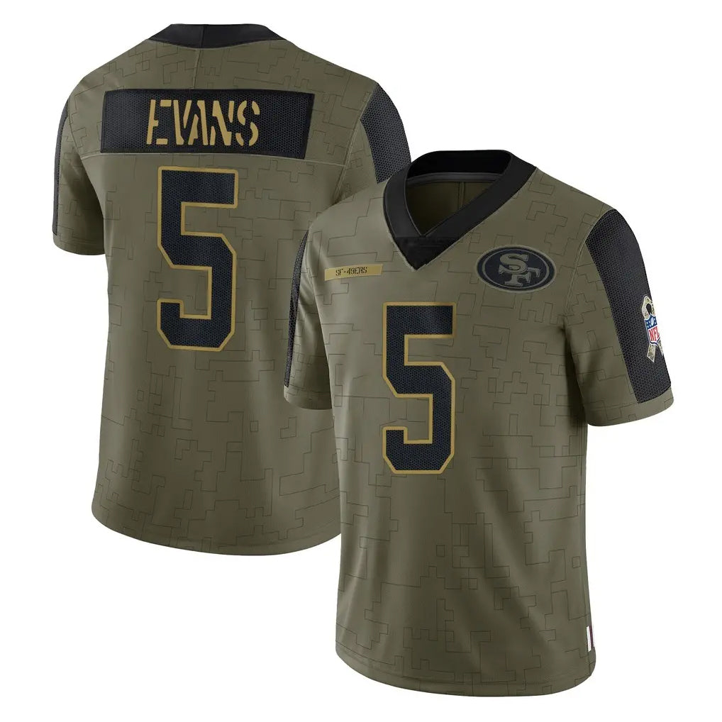 Fenge SF.49ers #5 Mike Evans Player Olive Salute To Service Limited Game Stitched Jerseys