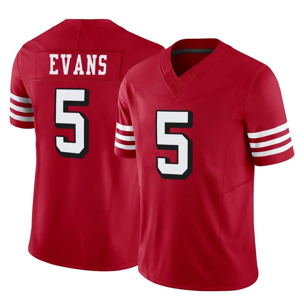 Fenge SF.49ers #5 Mike Evans Player Red Limited Alternate Vapor F.U.S.E. Home Game Stitched Jerseys