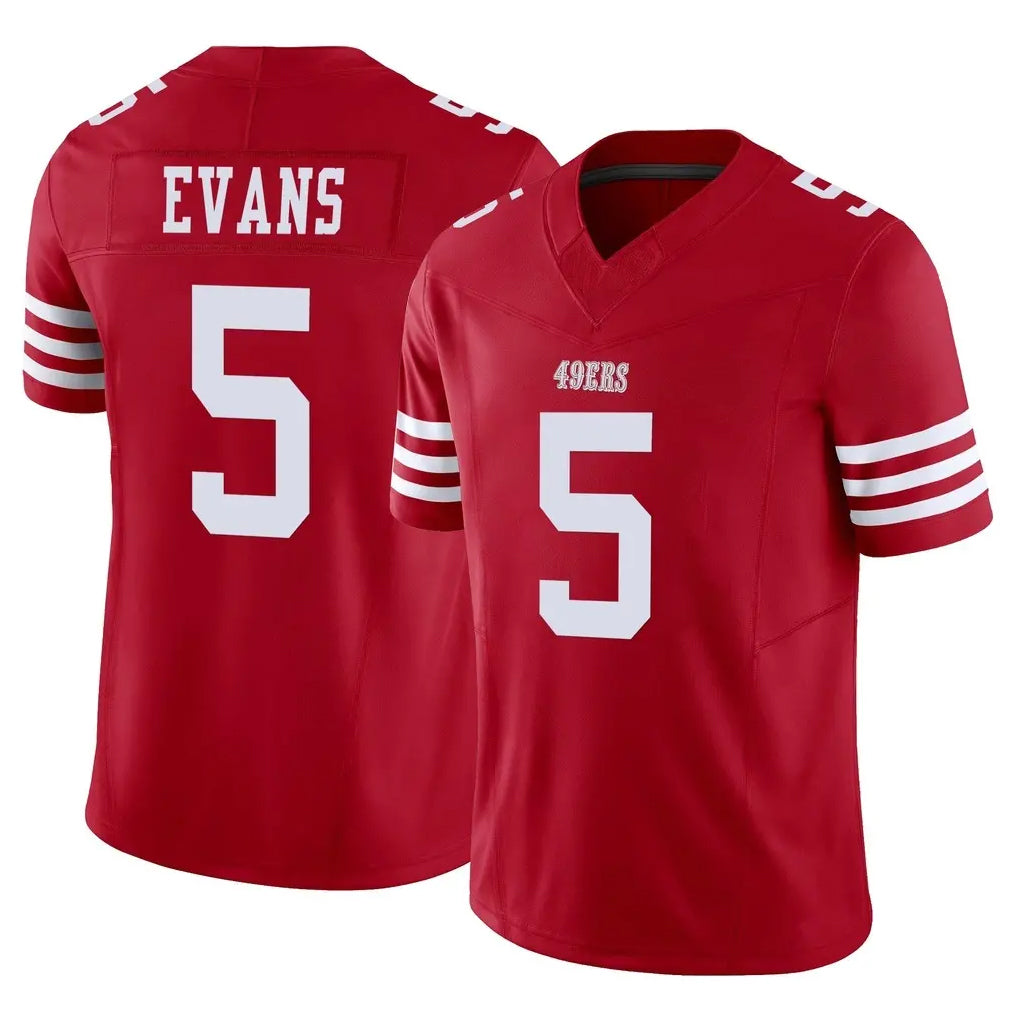 Fenge SF.49ers #5 Mike Evans Player Red Limited Vapor F.U.S.E. Home Game Stitched Jerseys