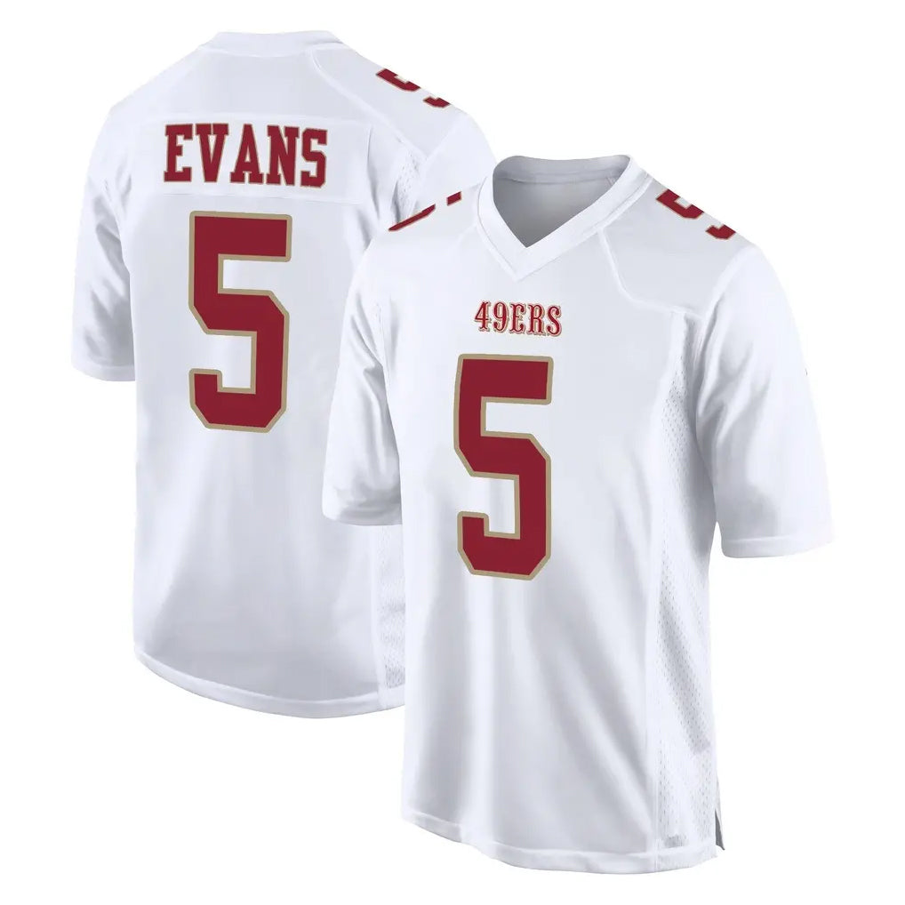 Fenge SF.49ers #5 Mike Evans Player White Fashion Home Game Stitched Jerseys