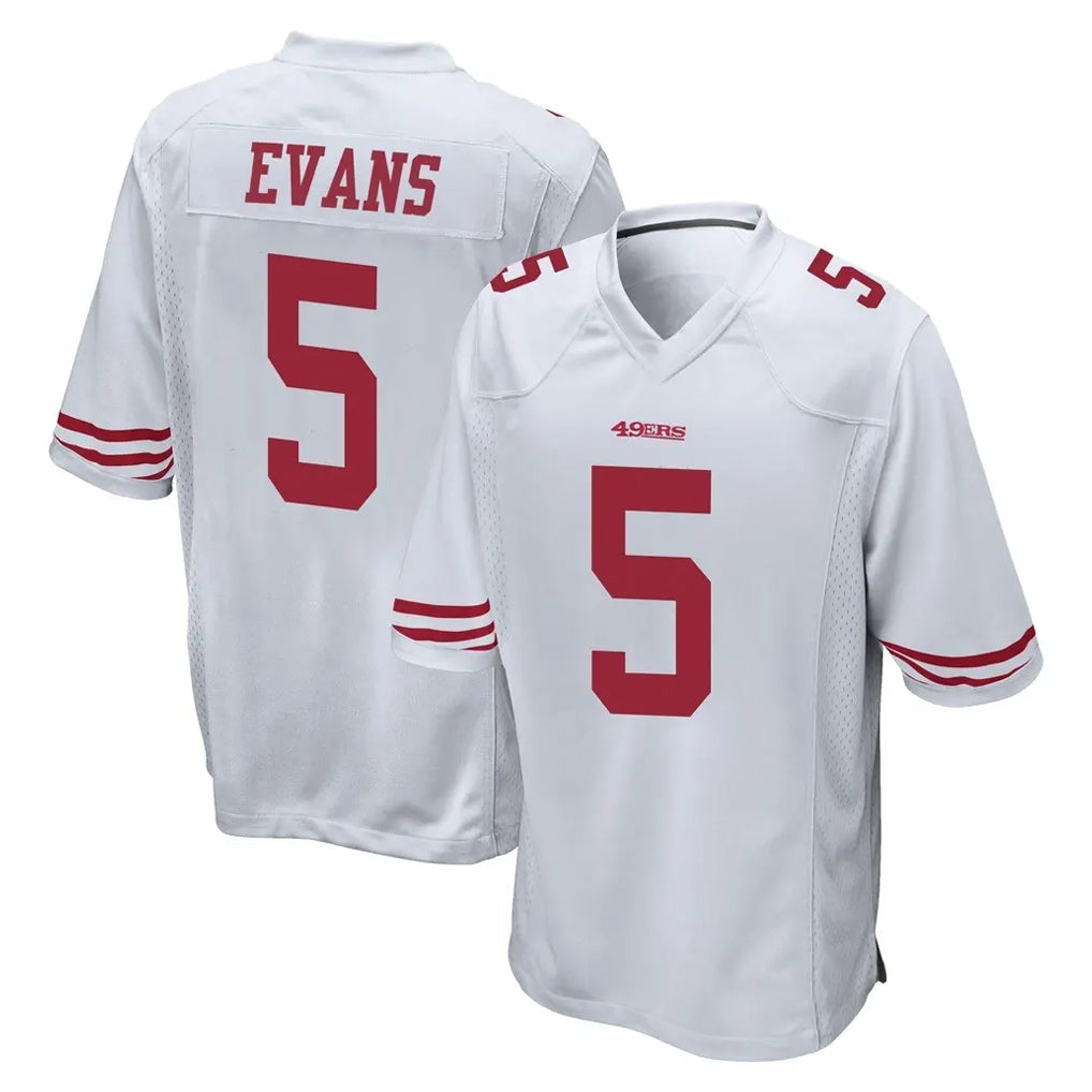 Fenge SF.49ers #5 Mike Evans Player White Home Game Stitched Jerseys