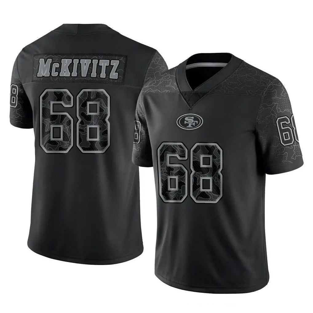 Fenge SF.49ers #68 Colton McKivitz Player Black Limited Reflective Home Game Stitched Jerseys